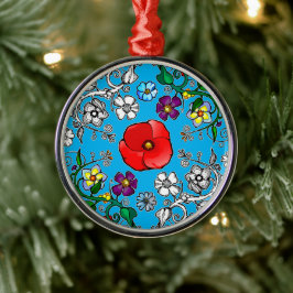 Ornamento De Metal Tapis de fleurs au coquelicot