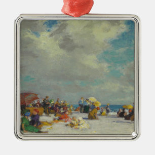 Ornamento De Metal Tarde de Verão na praia (por E.H. Potthast)