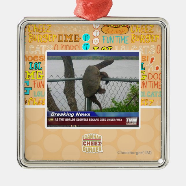 Ornamento De Metal Tartaruga de Excaping (Frente)