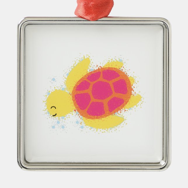 Ornamento De Metal Tartaruga do Mar Cento (Frente)