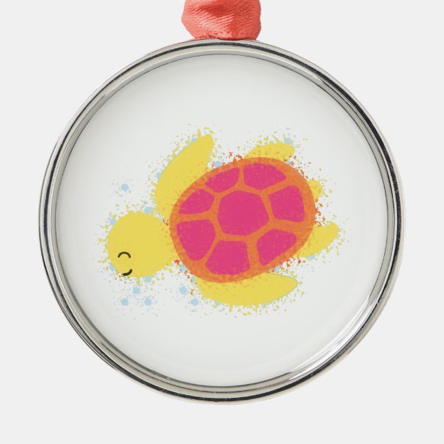 Ornamento De Metal Tartaruga do Mar Cento (Frente)