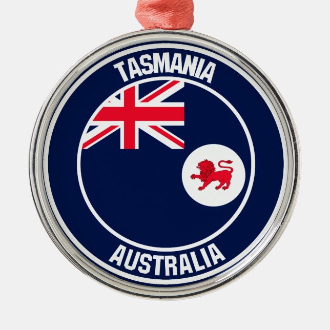 Ornamento De Metal Tasmania Round Emblem (Frente)