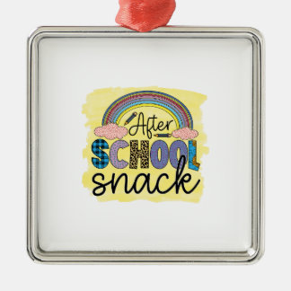 Ornamento De Metal Teacher After School Snack