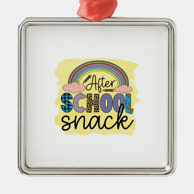 Ornamento De Metal Teacher After School Snack (Frente)