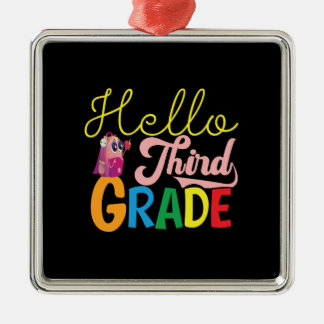 Ornamento De Metal Teacher Gift | Hello Third Grade