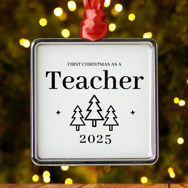 Ornamento De Metal Teacher Graduation Keepsake First Christmas (Teacher First Christmas Graduation Keepsake Metal Ornament
)