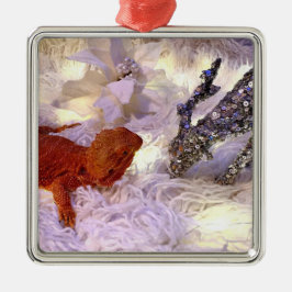 Ornamento De Metal Teak the Bearded Dragon Peace on Earth