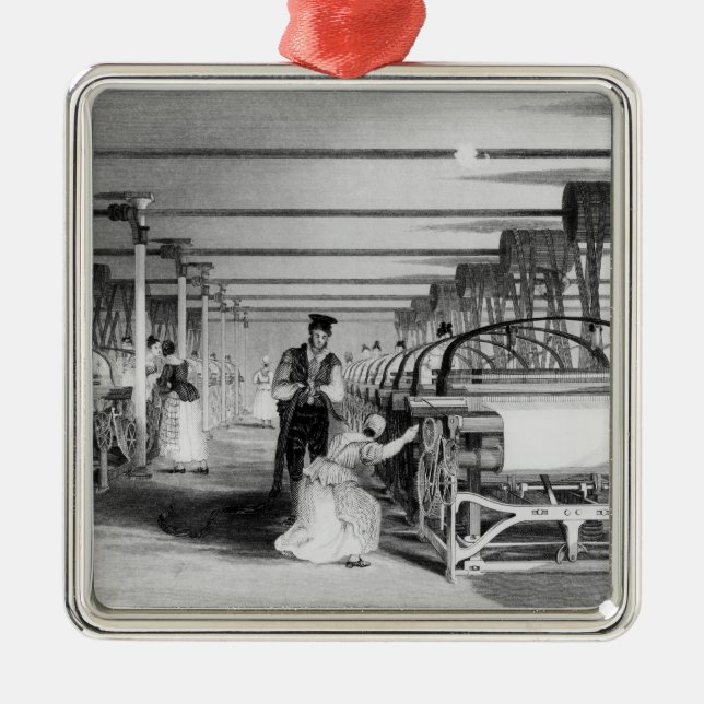 Ornamento De Metal Tecelagem do tear de poder, gravada por J. Tingle, (Frente)