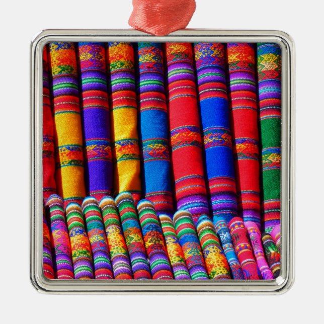 Ornamento De Metal Tecido Colorido (Frente)