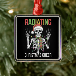 Ornamento De Metal Técnico de Raio-X de Esqueleto de Natal de Radiolo