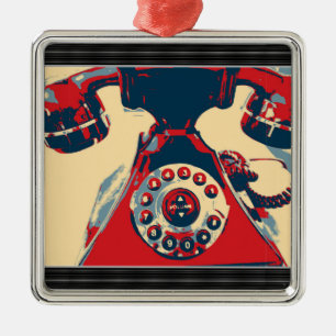Ornamento De Metal Telefone Retroativo