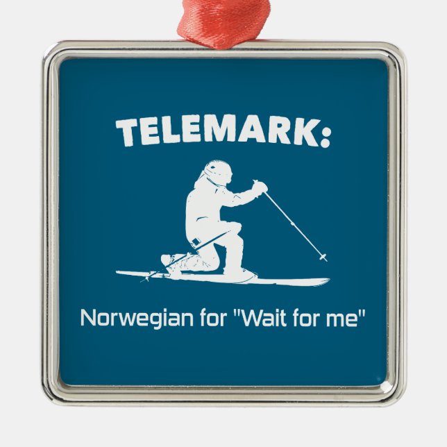 Ornamento De Metal Telemark: Norueguês Por "Me Esperar" (Frente)