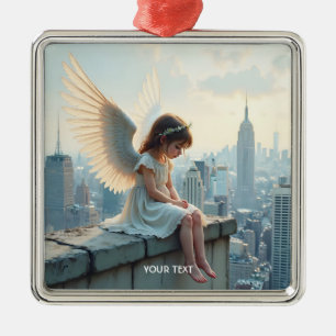 Ornamento De Metal Telhado de Menina Fantasy