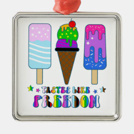 Ornamento De Metal Tem Gosto de Liberdade - Igualdade LGBTQ+