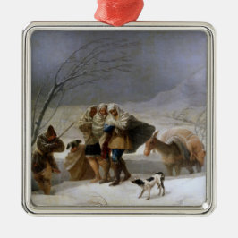 Ornamento De Metal Tempestade de neve no inverno (por Francisco Goya)