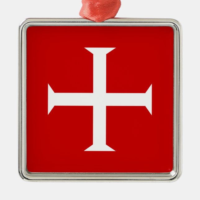 Ornamento De Metal templar tricota vermelho malta teutonic hospitall (Frente)