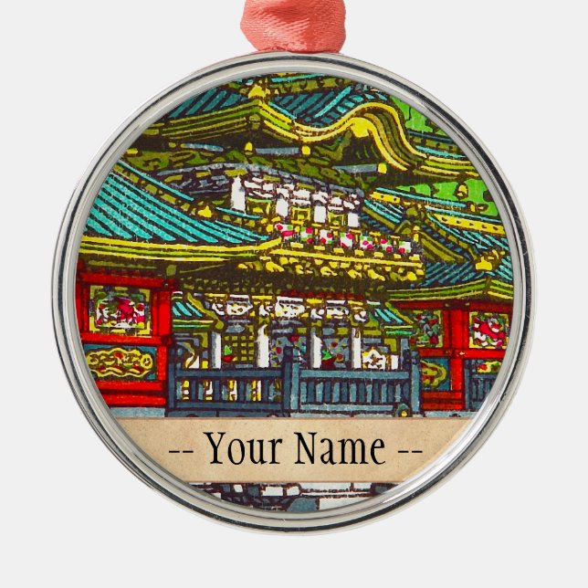 Ornamento De Metal Templo oriental temático japonês clássico do (Frente)