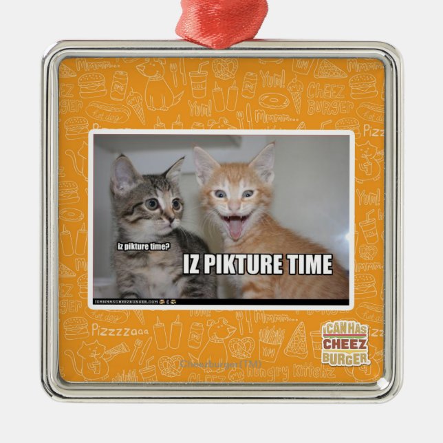 Ornamento De Metal tempo do pikture do iz (Frente)