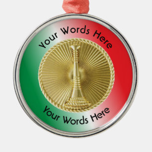 Ornamento De Metal Tenente Dourado Medallion, bombeiro