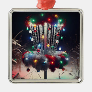 Ornamento De Metal Tenham um Disco Holly Jolly! Natal
