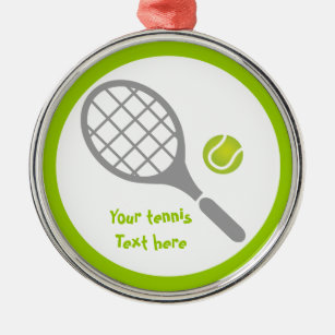 Ornamento De Metal Tênis racket e bola personalizados