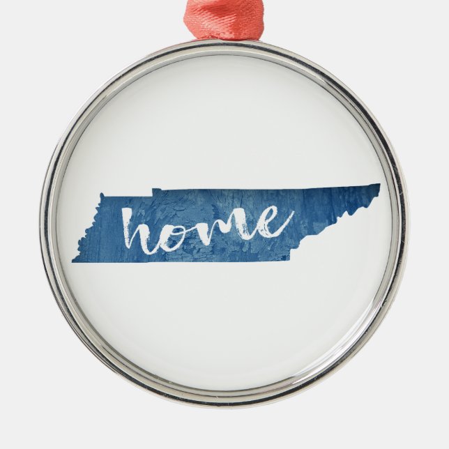 Ornamento De Metal Tennessee Home Wood Grain (Frente)