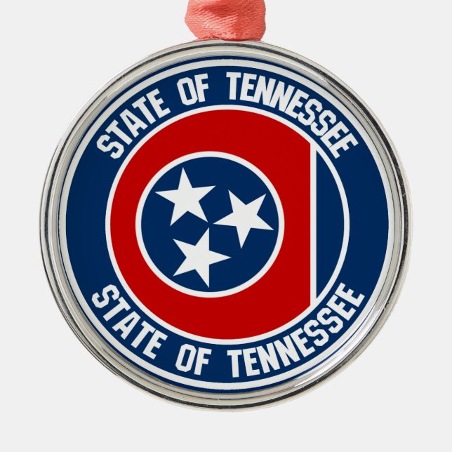 Ornamento De Metal Tennessee Round Emblem (Frente)