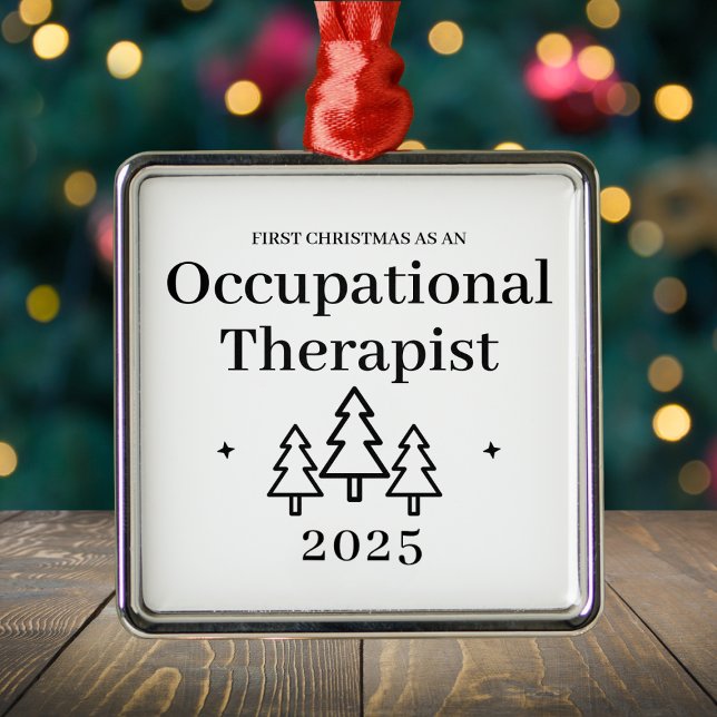 Ornamento De Metal Terapia Ocupacional Primeiro Natal (Occupational Therapist First Christmas Metal Ornament
)