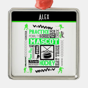 Ornamento De Metal Terminologia de Hóquei de Rapazes Personalizada Ve