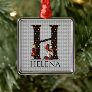 Ornamento De Metal Terra Maravilha Alice e Rainha dos Corações - Letr