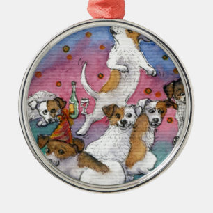 Ornamento De Metal Terrier de Jack Russell em um partido