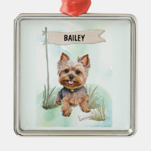 Terrier de Yorkshire Aquarela Cachorro Personaliza
