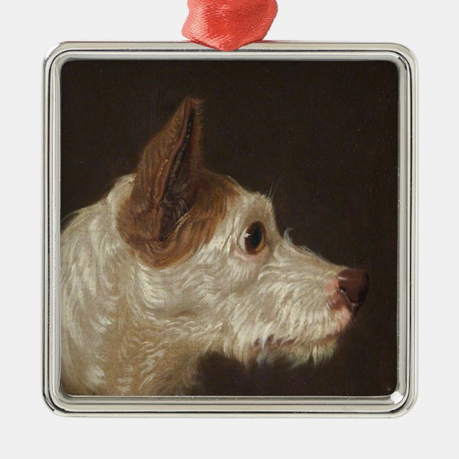 Ornamento De Metal Terrier Dog Head (por James Ward) (Frente)