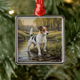 Ornamento De Metal Terrier Jack Russell