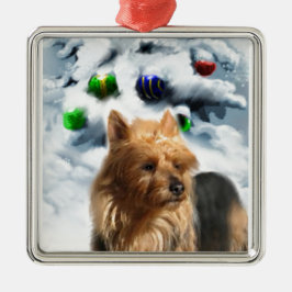 Ornamento De Metal Terrier Natal australiano