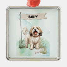 Terrier Tibetano Aquarela Cachorro Personalizado