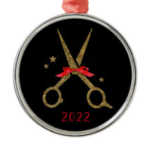 Tesoura com brilho no ouro - Stresser do cabelo