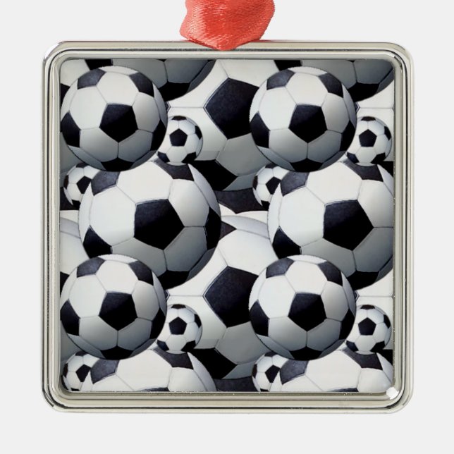 Ornamento De Metal Teste padrão da bola de futebol (Frente)