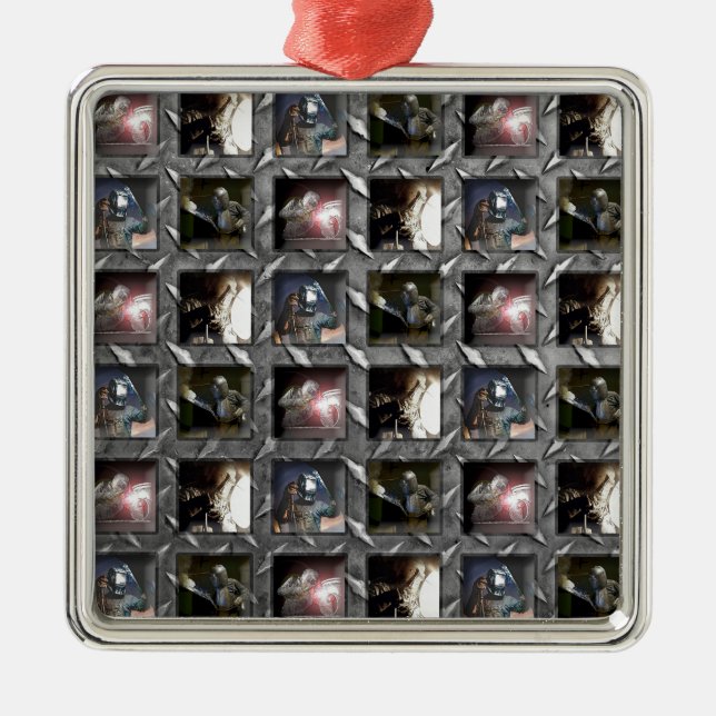 Ornamento De Metal Teste padrão da soldadura (Frente)