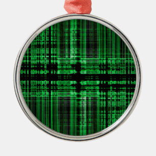 Ornamento De Metal Teste padrão verde e preto da matriz