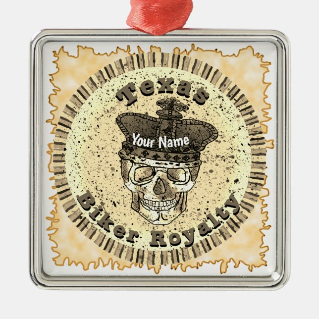 Ornamento De Metal Texas Biker  (Frente)