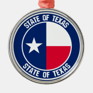Ornamento De Metal Texas Round Emblem
