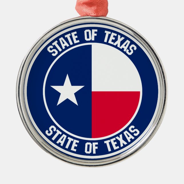 Ornamento De Metal Texas Round Emblem (Frente)