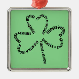 Ornamento De Metal Texto do Engenheiro Shamrock