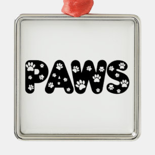 Ornamento De Metal Texto Personalizado de Páginas de Cães