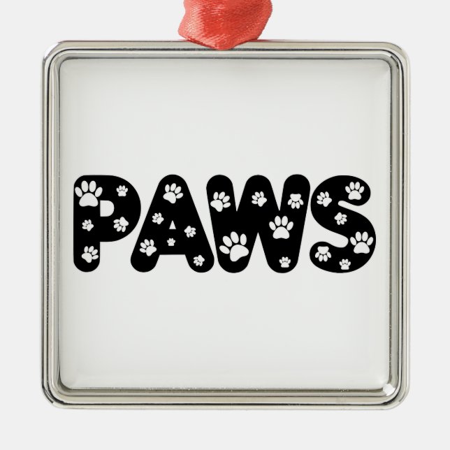 Ornamento De Metal Texto Personalizado de Páginas de Cães (Frente)