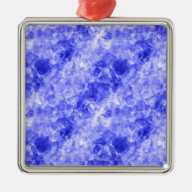 Ornamento De Metal Textura Azul Crumplada (Frente)
