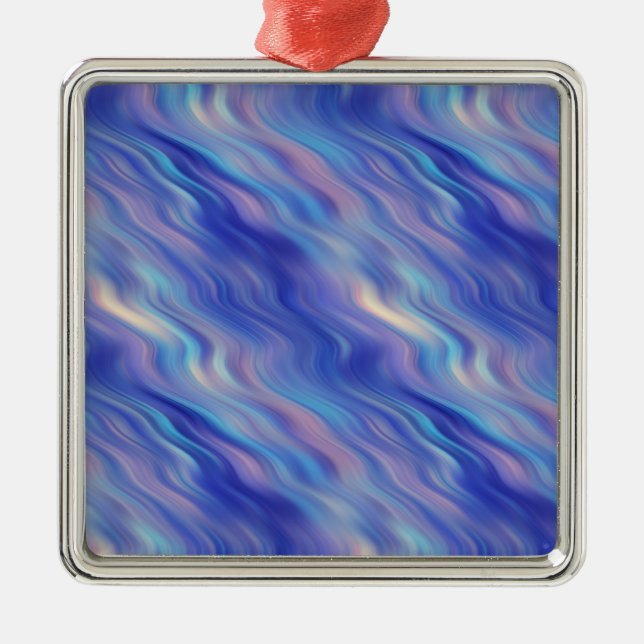 Ornamento De Metal Textura Azul de Glória (Frente)