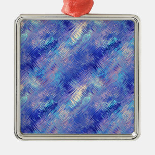 Ornamento De Metal Textura Azul Escrivada