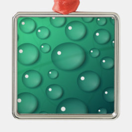 Ornamento De Metal Textura de derramamento de chuva em teal